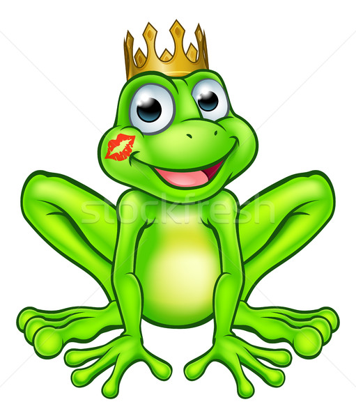 漫畫 青蛙 王子 吻 可愛 童話 商業照片 © Krisdog