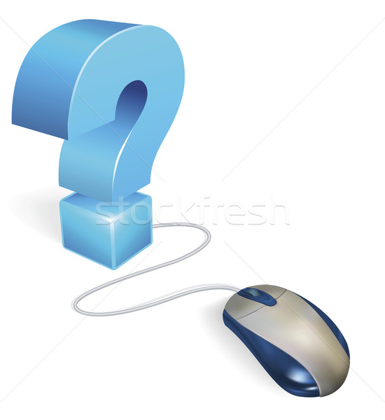 Stock foto: Computer-Maus · Fragezeichen · Internet · FAQ · Abteilung · online