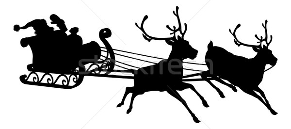 Santa sleigh silhouette Stock photo © Krisdog