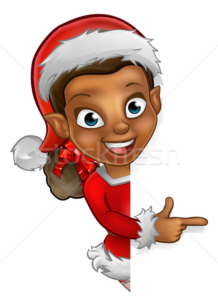 Christmas Elf Pointing Stock photo © Krisdog