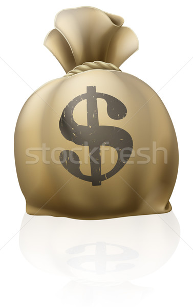 Сток-фото: доллара · деньги · мешок · большой · полный · долларов