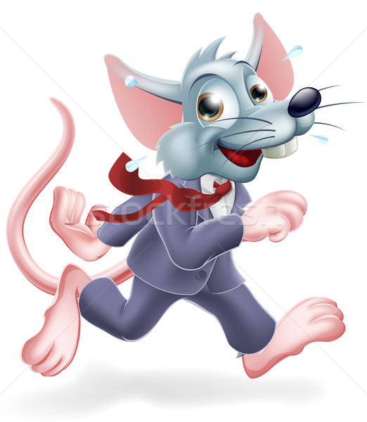 Business rat race illustratie cartoon werknemer Stockfoto © Krisdog
