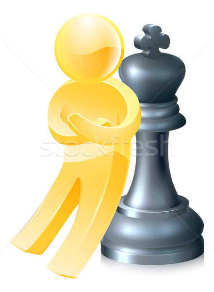 Шахматный король золото человека Рисунок царя Сток-фото © Krisdog