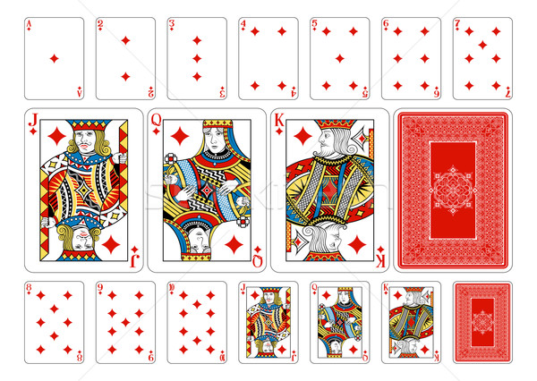 Poker size Diamond playing cards plus reverse Stock photo © Krisdog