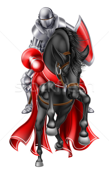 Jousting Medieval Knight on Horse Stock photo © Krisdog