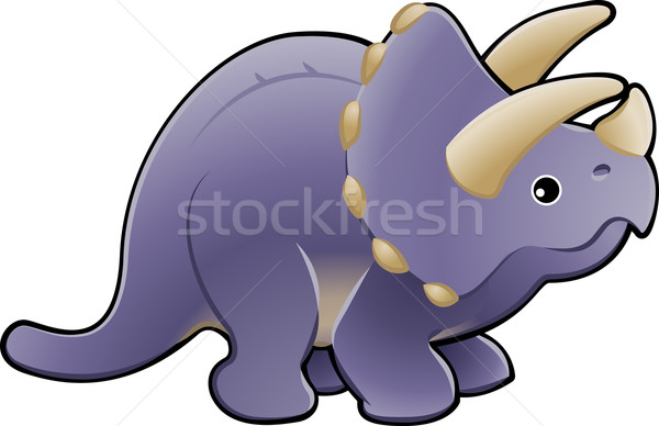 Cute triceratops dinosaur illustration Stock photo © Krisdog