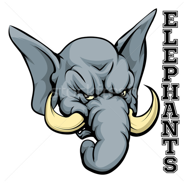 Słonie maskotka ilustracja cartoon słoń sports team Zdjęcia stock © Krisdog