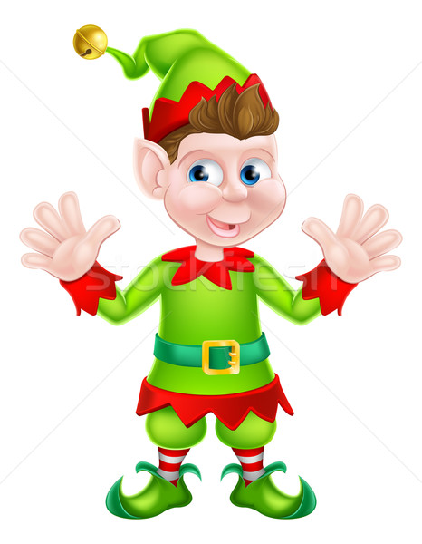 Waving Cartoon Elf Stock photo © Krisdog