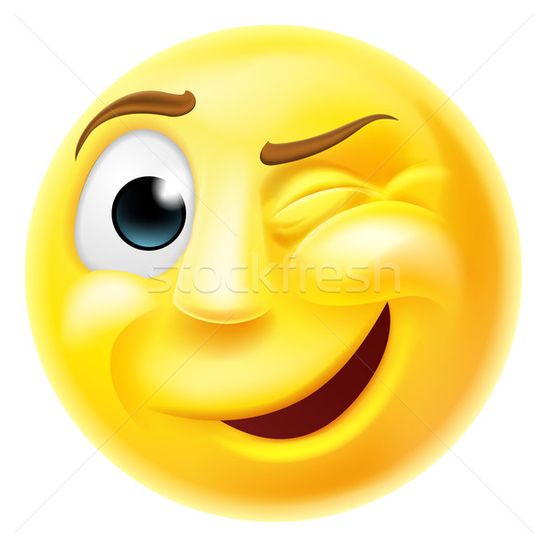 Winking Emoji Emoticon Stock photo © Krisdog