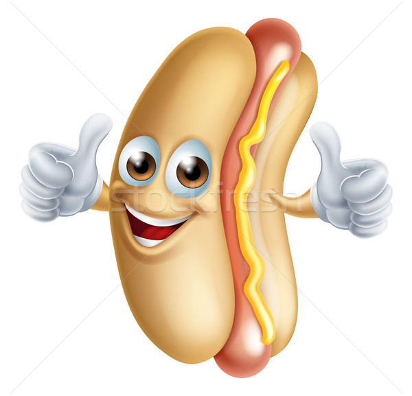 Hotdog karakter leuk gelukkig man Stockfoto © Krisdog