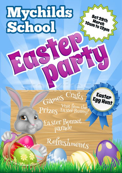 Stock photo: Cartoon Easter Bunny Invite