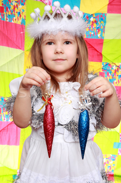 élégante fille nouvelle ans jouets [[stock_photo]] © krugloff