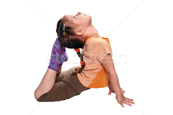 Gimnastica exercita cutie fată angajat artă Imagine de stoc © krugloff