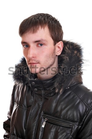 Young man in a leather jacket  Stock photo © krugloff