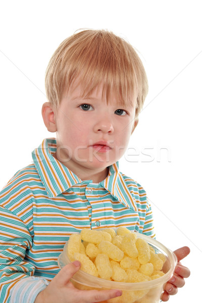 Garçon déjeuner cornflakes enfant tasse [[stock_photo]] © krugloff