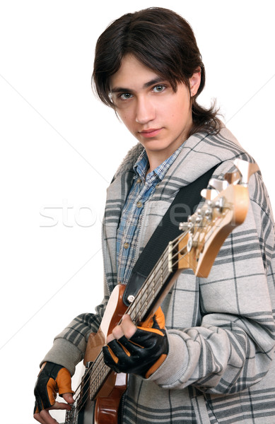 Rock musicien Teen jouer basse guitare [[stock_photo]] © krugloff