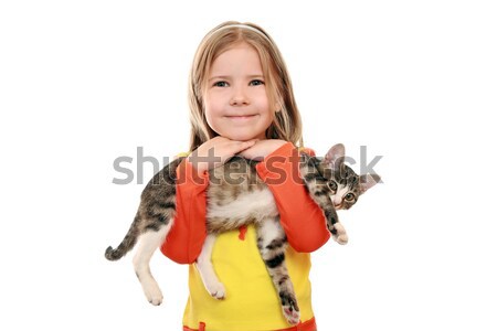 Girl and pet Stock photo © krugloff