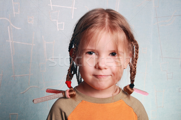 Fille cheveux beauté sourire heureux [[stock_photo]] © krugloff