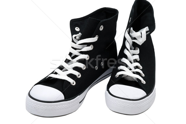 Blanc noir modernes mode chaussures caoutchouc Photo stock © krugloff