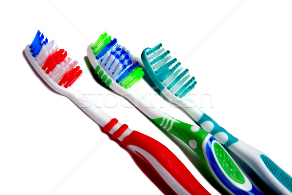 Trois lumineuses couleur dentaires isolé blanche [[stock_photo]] © krugloff