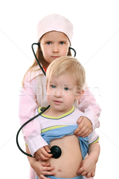 Garçon fille jouer médecin patient sourire Photo stock © krugloff