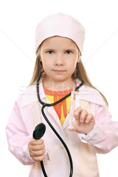 Médecin fille enfant médecine infirmière jeu Photo stock © krugloff