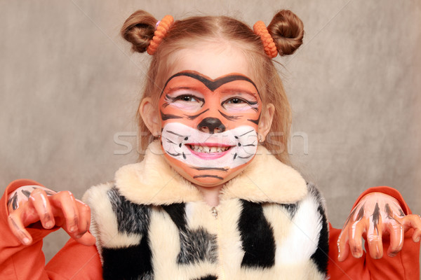 Comme tigre mains visage heureux enfant [[stock_photo]] © krugloff
