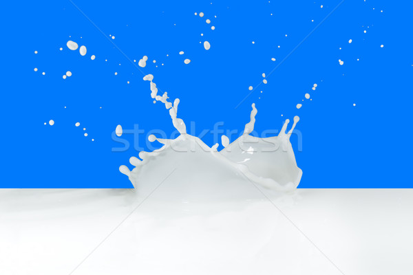 Milch splash isoliert blau malen Stock foto © kubais