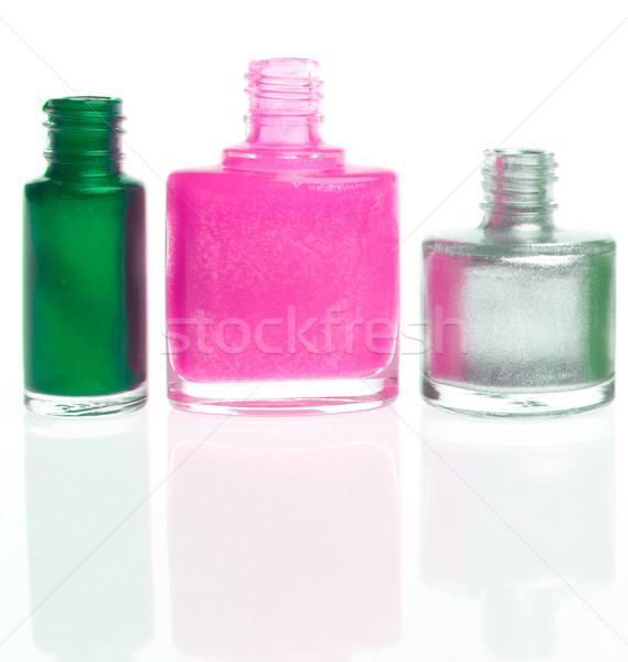 Nagellack Set Nagel isoliert weiß malen Stock foto © kubais