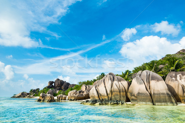 Anse Sous d'Argent beach with granite boulders Stock photo © kubais