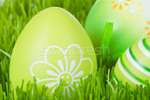 œufs de Pâques herbe caché Pâques design fond [[stock_photo]] © kubais