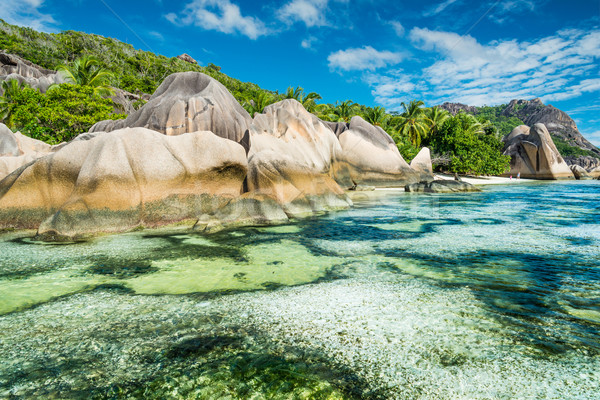 Anse Sous d'Argent beach with granite boulders Stock photo © kubais