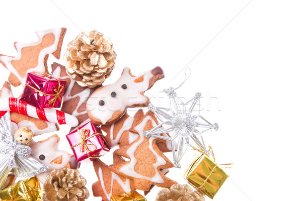 Stock fotó: Gyömbér · karácsony · dekoráció · izolált · étel · mosoly