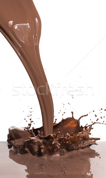 Stok fotoğraf: Sıcak · çikolata · sıçrama · yalıtılmış · beyaz · doku