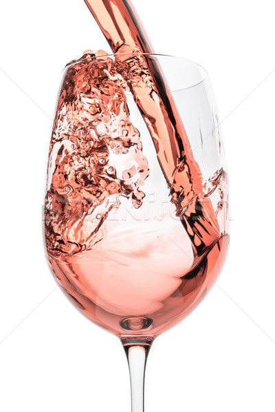 Rózsa bor csobbanás fehér buli üveg Stock fotó © kubais