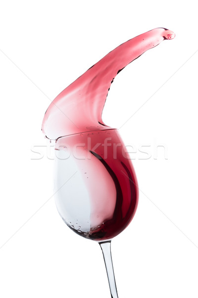 Rotwein heraus Glas isoliert weiß Stock foto © kubais