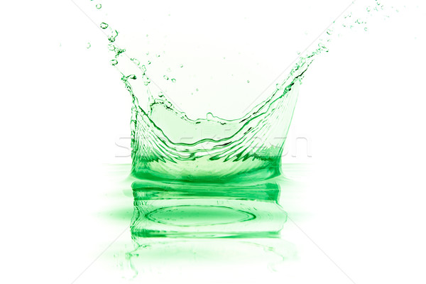 Groene vloeibare splash witte water voedsel Stockfoto © kubais