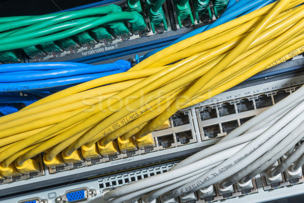 network cables connected to switch Stock photo © kubais