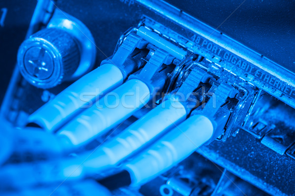 Fibra red servidor óptico cables centro de datos Foto stock © kubais