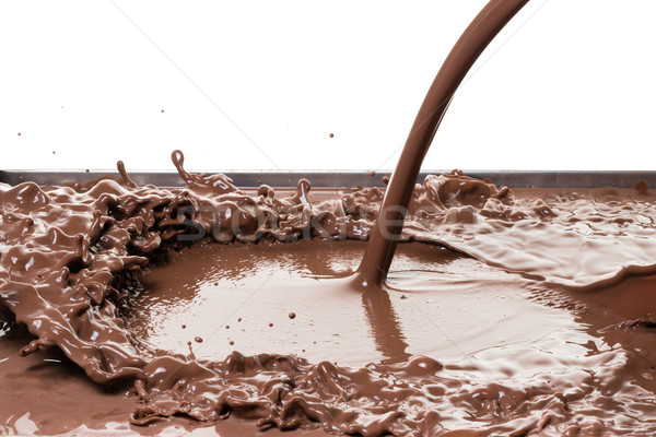 Forró csokoládé csobbanás csobbanás izolált fehér tej Stock fotó © kubais