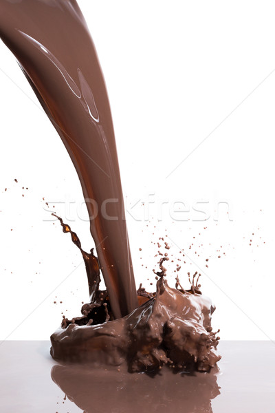 Heiße Schokolade splash isoliert weiß Textur Stock foto © kubais