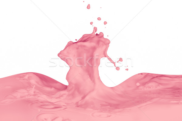 Melk aardbei splash geïsoleerd witte Stockfoto © kubais