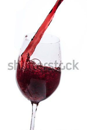 Rotwein Glas Gießen Weinglas isoliert Wein Stock foto © kubais