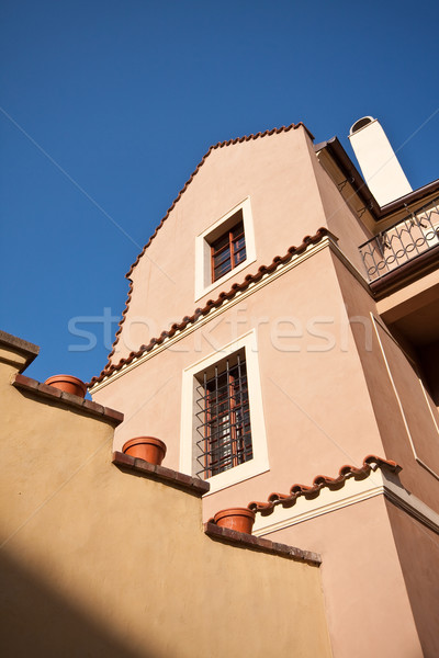 Foto stock: Arquitetura · histórica · República · Checa · casa · edifício · azul · hotel