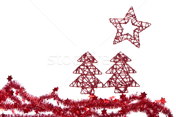 trees with star with tinsel Stock photo © kubais