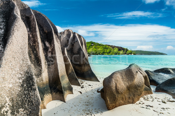 Anse Sous d'Argent beach with granite boulders Stock photo © kubais