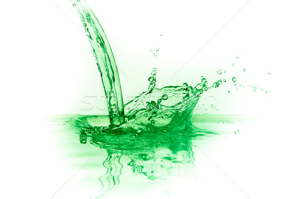 Grünen Flüssigkeit splash weiß Wasser Essen Stock foto © kubais
