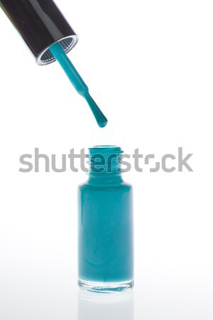 指甲油 孤立 白 婦女 時尚 藍色 商業照片 © kubais
