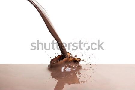 Gesmolten pure chocola donkere chocolade geïsoleerd Stockfoto © kubais