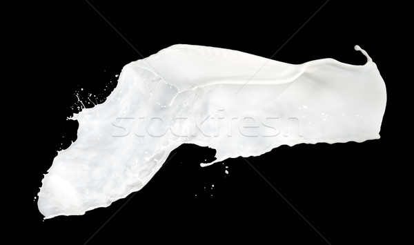 Melk splash geïsoleerd zwarte voedsel natuur Stockfoto © kubais